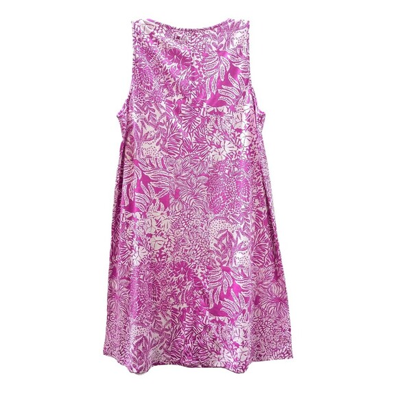 Lilly Pulitzer Lela Henley Tank Dress Large Wild Fuchsia Swipe Right Sleeveless - Picture 7 of 8